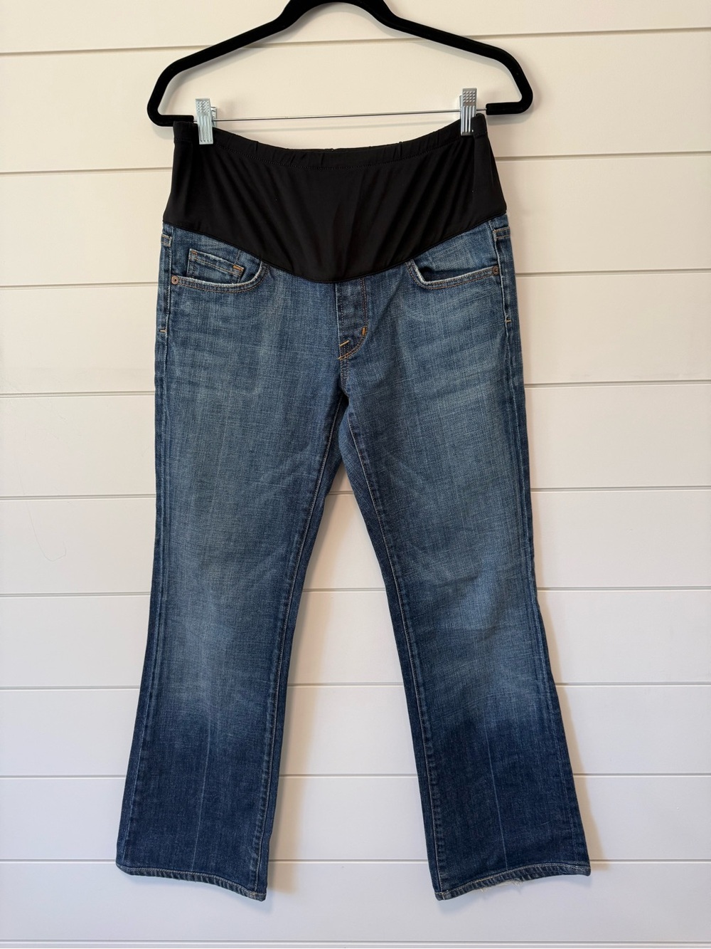 Citizens of Humanity Size 30 Maternity Blue Denim Jeans with Black Overband
